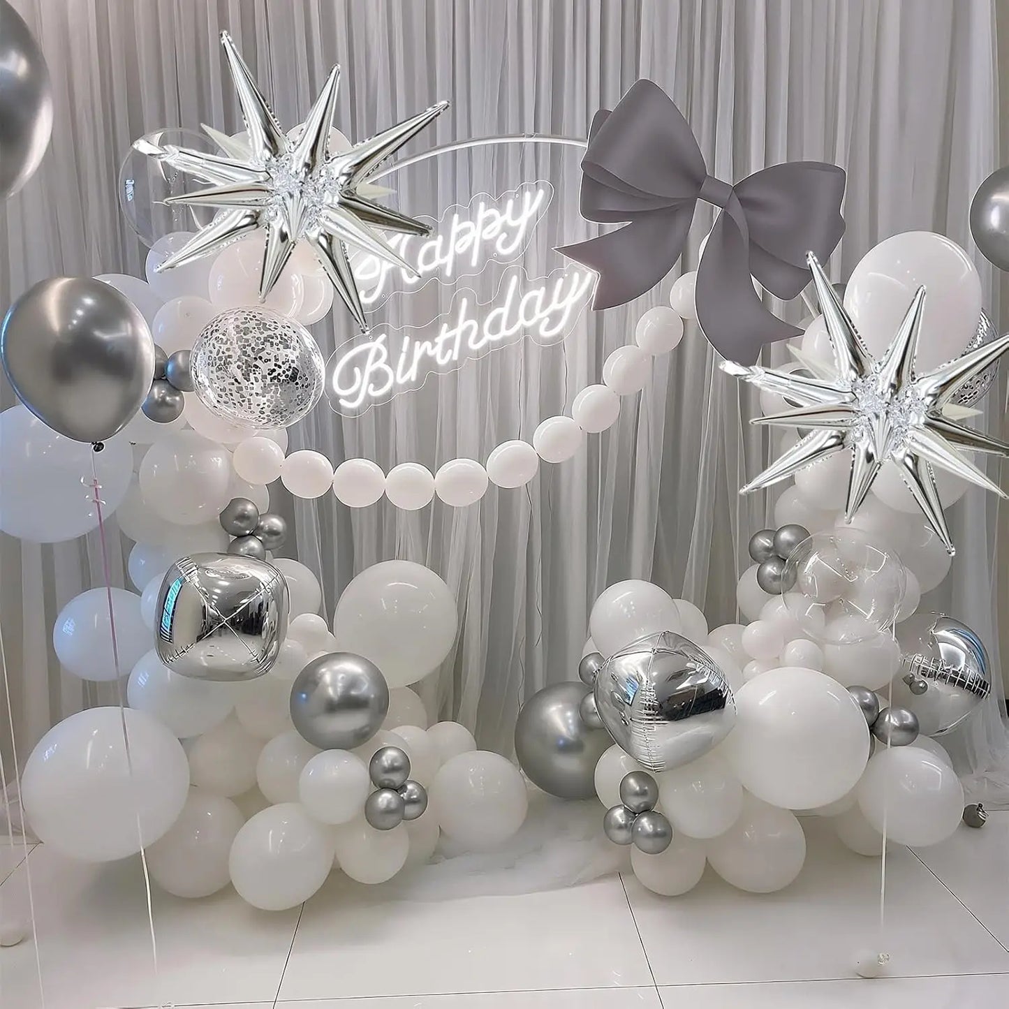 100 Piece Latex Balloon Decoration Set With Star Arch