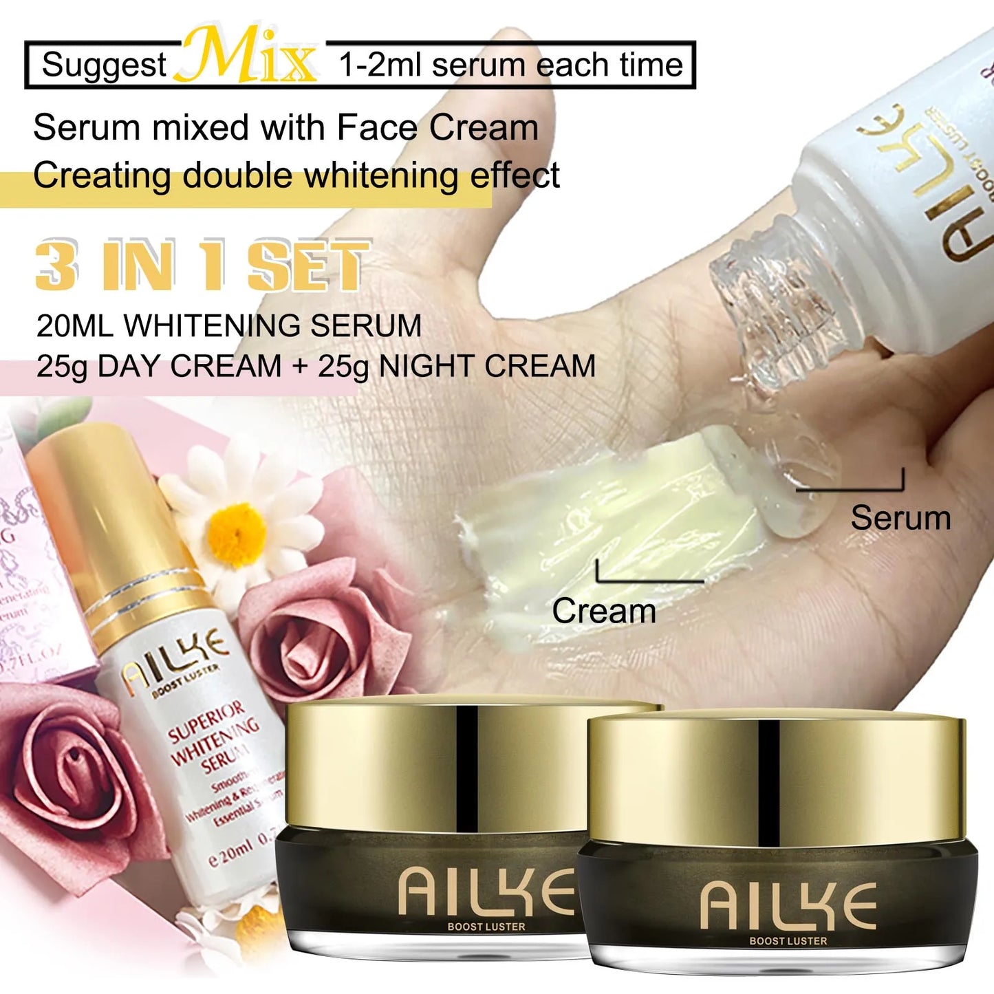 AILKE Whitening Face Cream Collagen Glutathione For All Skin Types