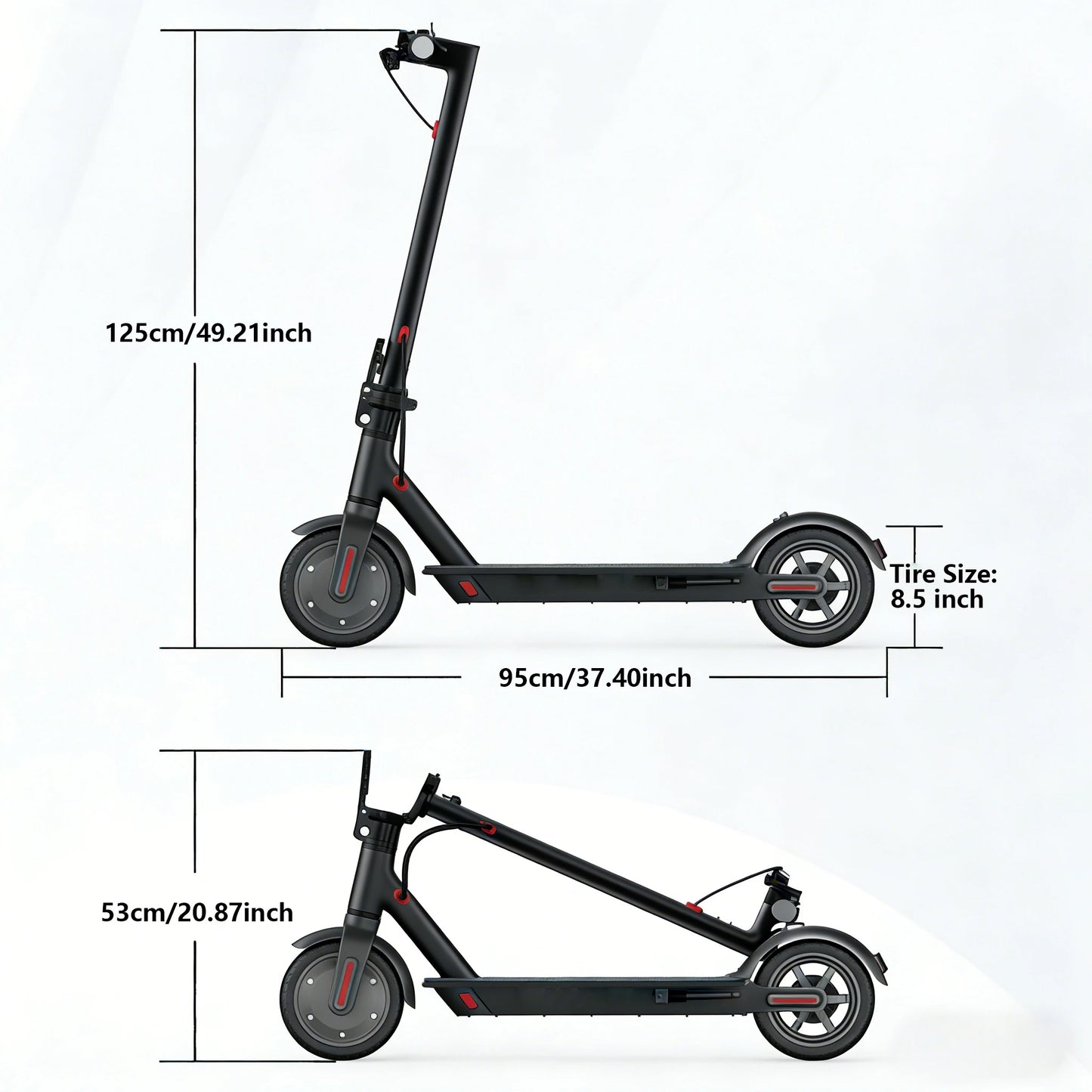 Adult Electric Scooter -max 20 Miles Range, Foldable App-Enabled E-Scooter