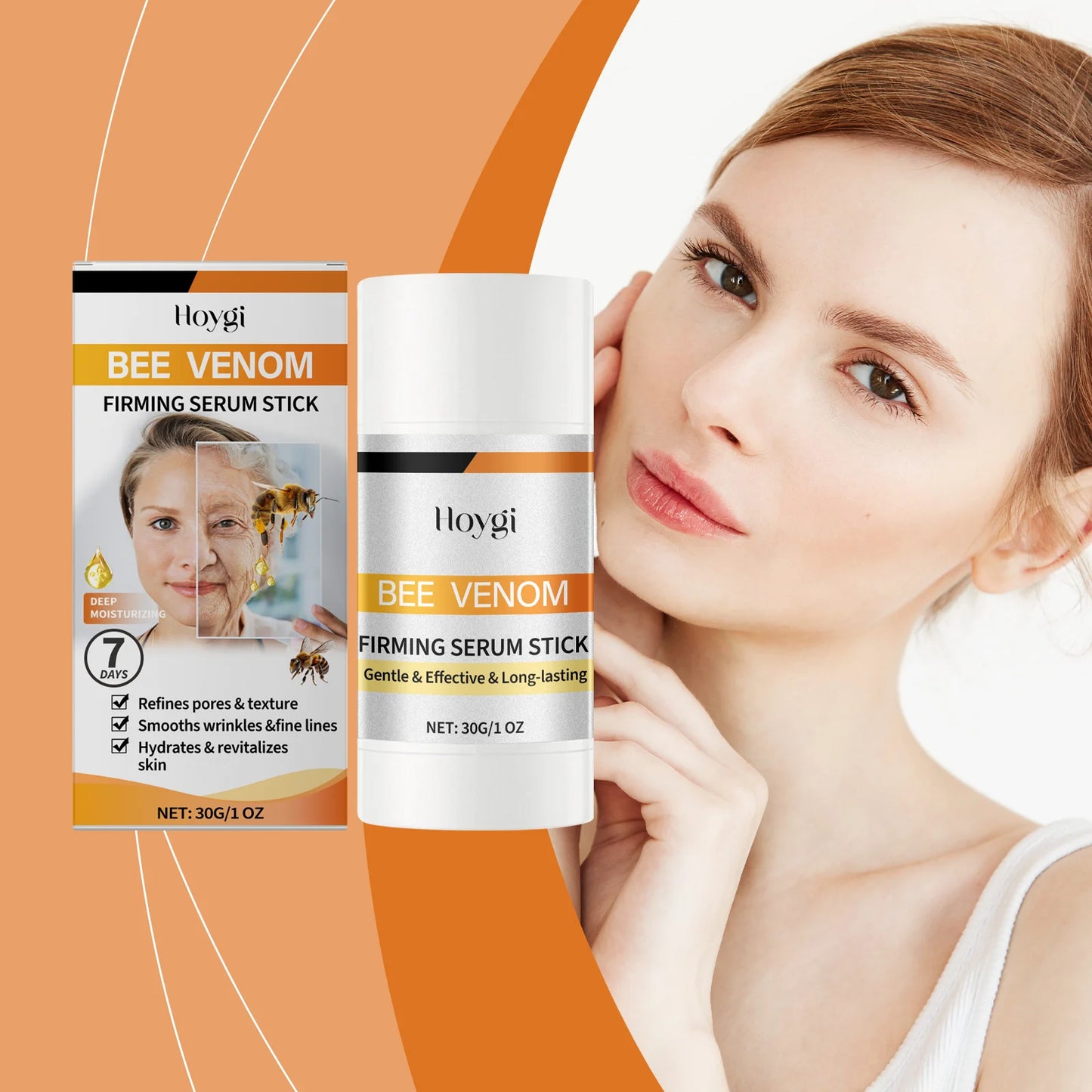 Hoygi 4Pcs Face Essence Stick Nourishes Skin Elasticity Moisturizes Tightening