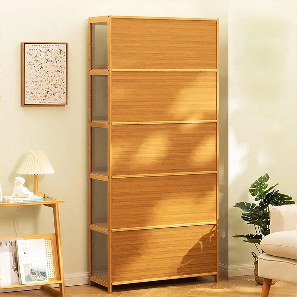 XMSJ Display Cabinet With Acrylic Doors 5Tier Curio Case