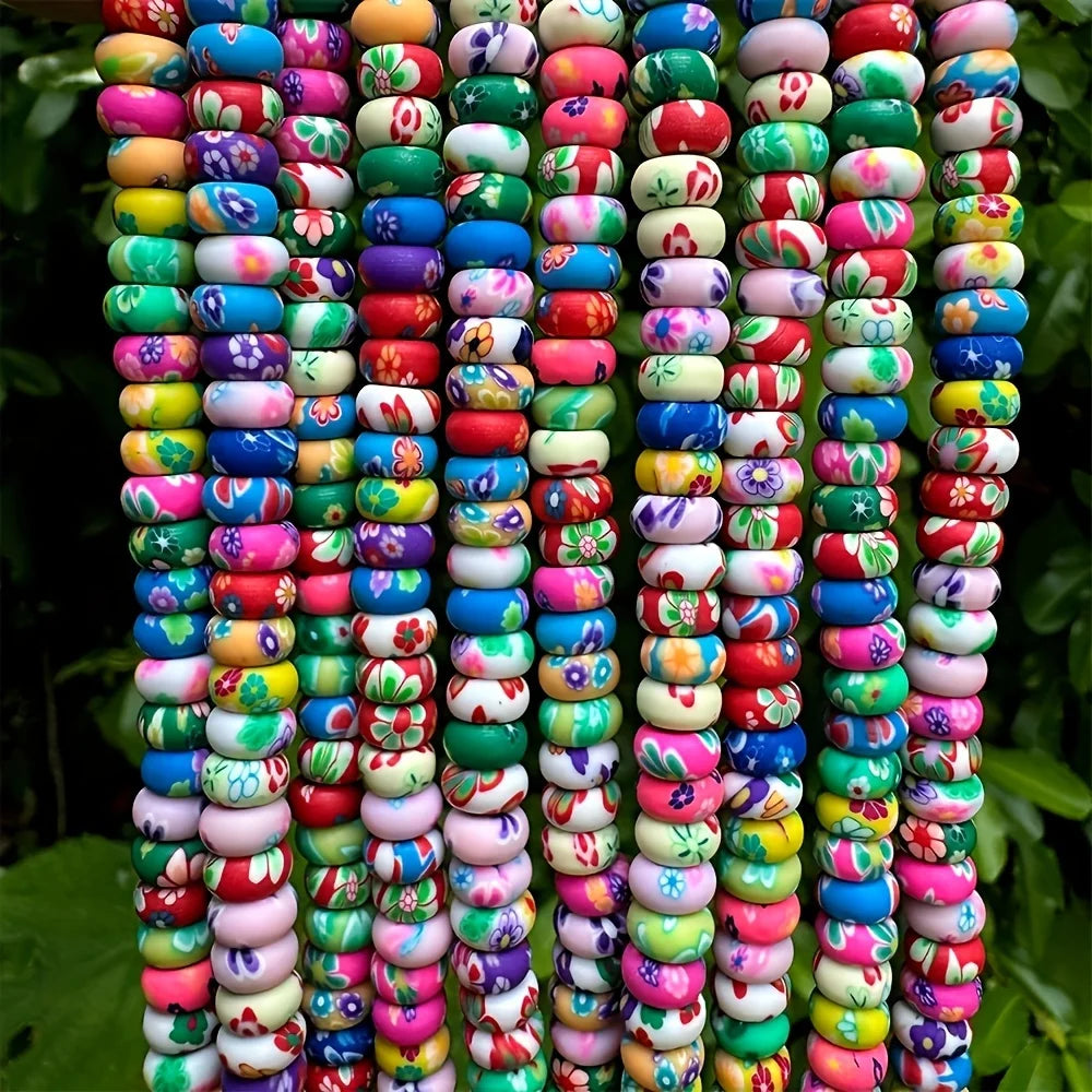 About 100pcs Colored Polymer Clay Beads, Ideal Accessories for Necklace Bracelet Keychain Jewelry Making