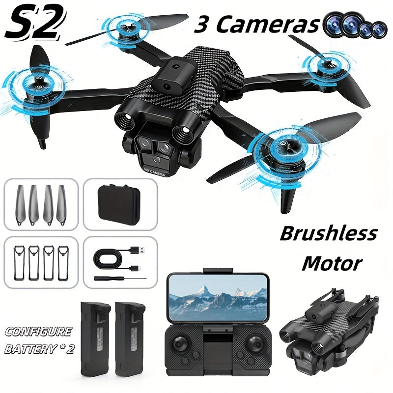 Three-camera Drone, Foldable Remote-controlled Drone, Remote-controlled Toy, Easy to Operate, Suitable for Beginners, Gift for Men, Indoor and Outdoor Drone for Christmas And Halloween, Drone with Screen Remote Control, Indoo
