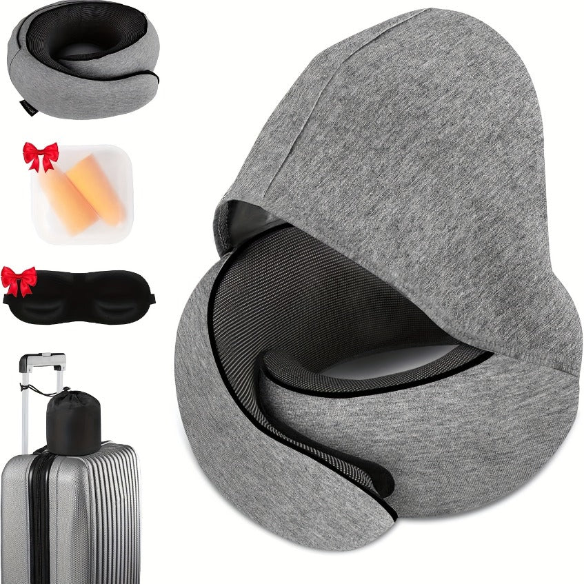 Long-Distance Travel Pillow | Comfortable & Breathable Neck Pillow with Pillowcase, Portable Storage Bag | Ideal for Flights, Home Rest, Car Trips, Sleep Aid, Travel Cushion, for flight Accessories