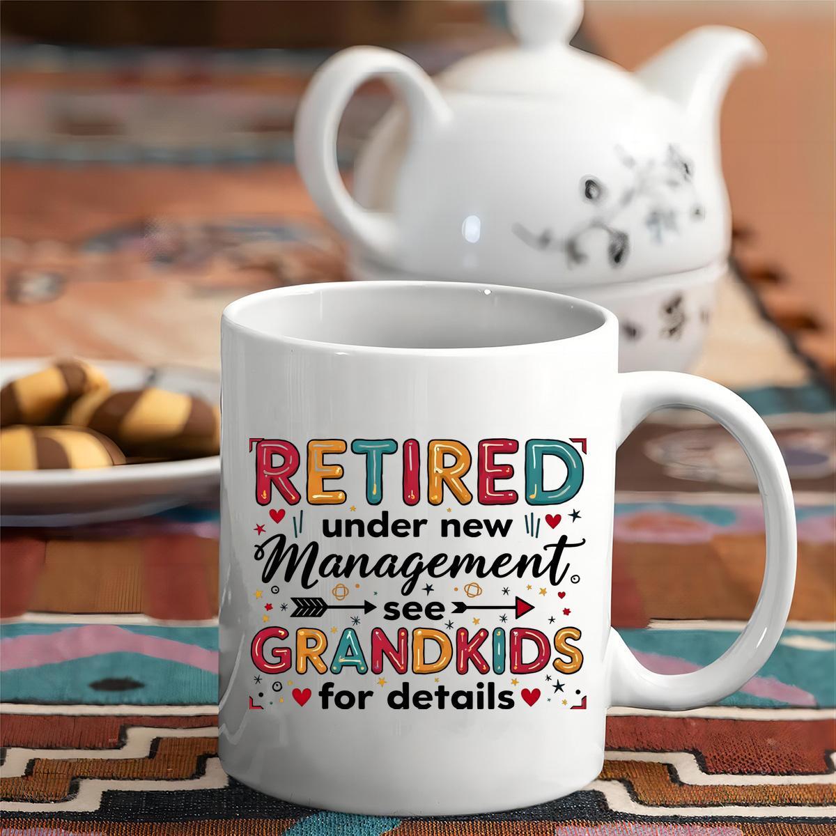 Retired Under New ManaSynthetic Gemstoneent See Grandkids for Details, Funny Mugs - Retired Gifts for Women Men, Water Tumbler Retirement Grandma, Happy Retired Presents Ideas for Coworkers, Colleague, Boss - Travel Coffee Mu