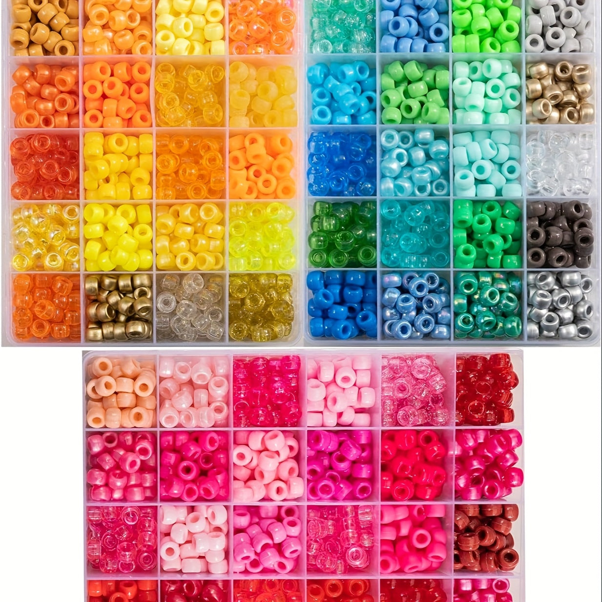 Acrylic Pony Beads Kit With Letter And Heart Charms 4900 Pcs Rainbow Beads For Jewelry Making And Bracelet Crafting