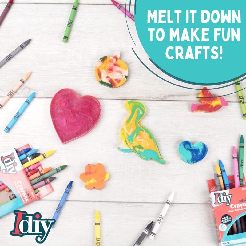 IDIY Individually Packaged Wrapped Boxes Wax Crayons (48 Packs, 12 colors, 576 pc)-ASTM Safety Tested, For Kids, Teachers, Art Classrooms