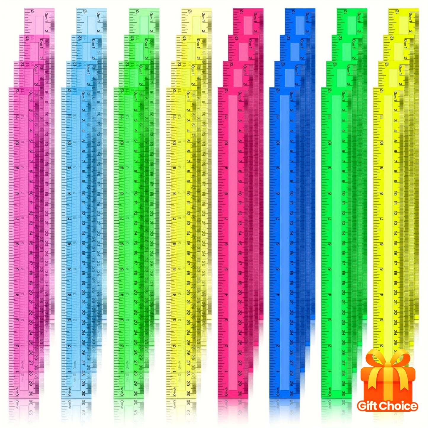 480 Pack First Day of School Gift Color Clear Plastic Ruler Bulk for School Classroom Student Back to School Office Supplies Straight Ruler with Centimeters Inches 8 Colors, Study Tools, Classroom Essentials, Functional Ruler