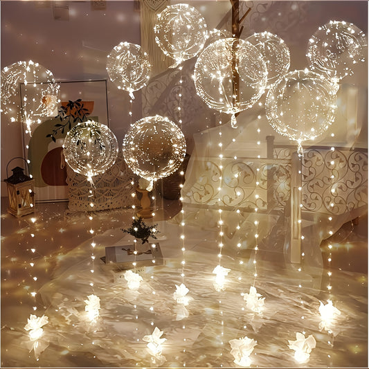 40 Sets Containing 20 Balloons And 20 LED Lights, Perfect for Creating Glowing Bubble Balloons. These LED Bubbles Are by 2 AA Batteries (Not Included) And Helium. Ideal for Decorating Birthday Parties, Weddings, Romantic Occa