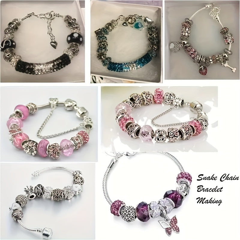 80 Pcs Alloy Space Beads with Sparkling Crystals in White and Gold 11x6mm Large Hole for DIY Jewelry Making