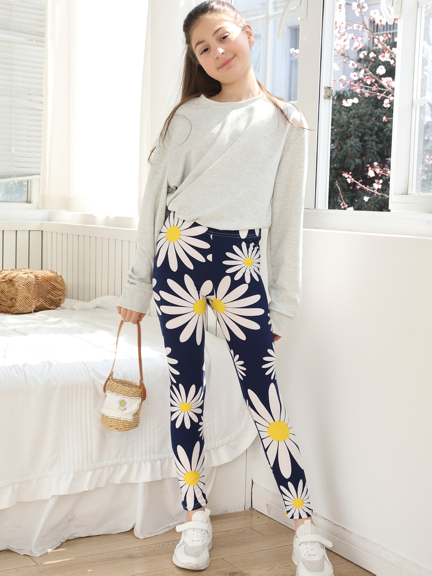 5 Pack Girls Ultra Soft Stretch Leggings With Assorted Prints Cows Unicorns Princesses Dancers Cropped Length For Dance