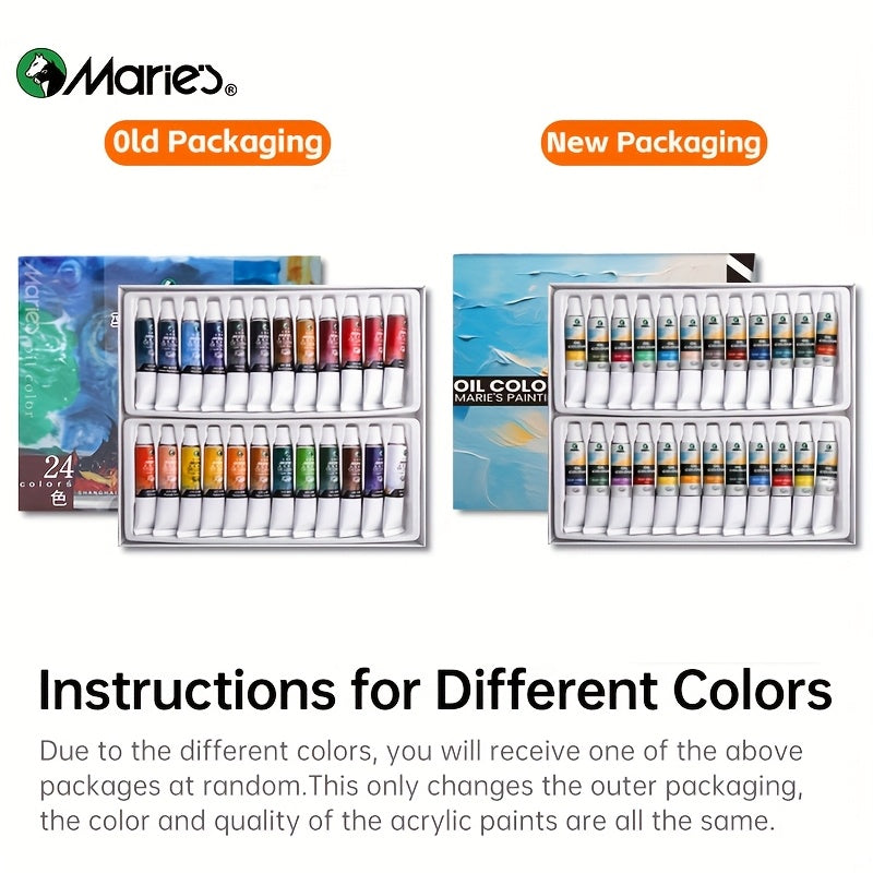 Maries Oil Paint Set With 24 18 12 Color Tubes And Brushes