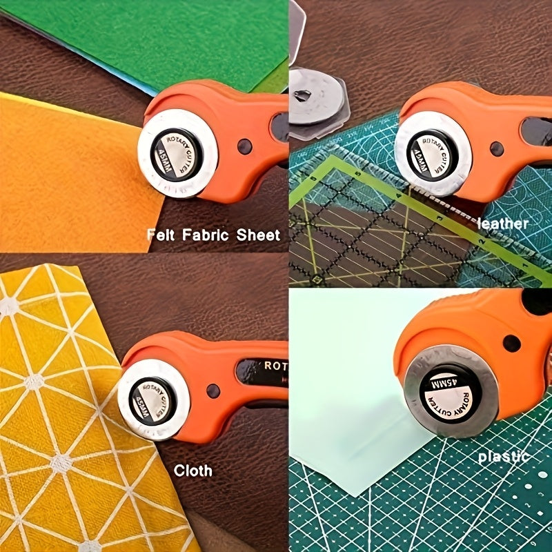 Rotary Cutter Set With 45Mm Cutter, Blades, Mat, Ruler, Knife