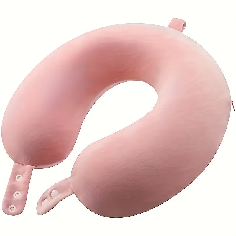 Adjustable Travel Pillow, Medium Soft U-shaped Head Support, Polyester Cover, Spot Clean, 100% Padding, Suitable for Sleeping, Airplane, Car And Home Use, Pillow for Airplane Travel, Ergonomic Travel Pillow, Wrap Around Trave