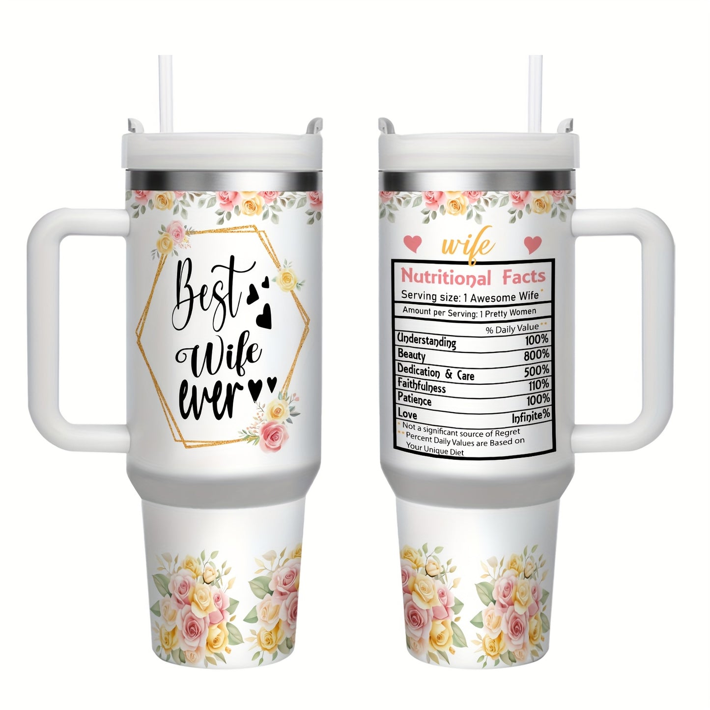 1pc 40 OZ Insulated Stainless Steel Tumbler - Keeps Drinks Cold For 24 H- Hot For 12 H -Durable, Portable & Stylish | Perfect For Home, Office -Everyday Use - Thoughtful Gift For Mama, Grandma, Aunt, Sister, Girlfriend - Wife