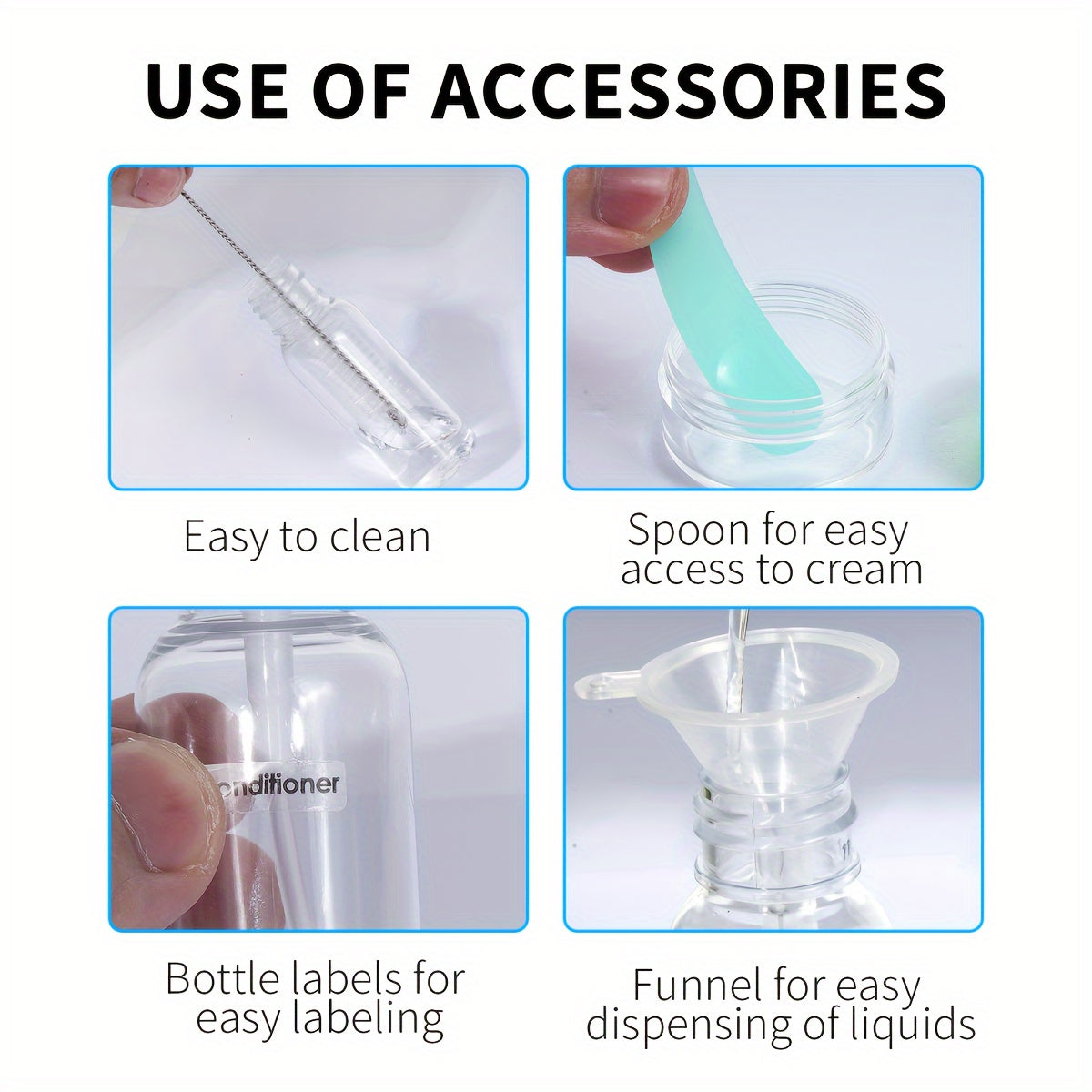 17pcs Travel Bottles Set for Toiletries, Squeezable Silicone Bottles, Travel Essentials for Shampoo Conditioner Lotion Face Cream, Toiletries Container for Shampoo Toner Cosmetic Containers, Can Be Used to Hold Skin Care Prod