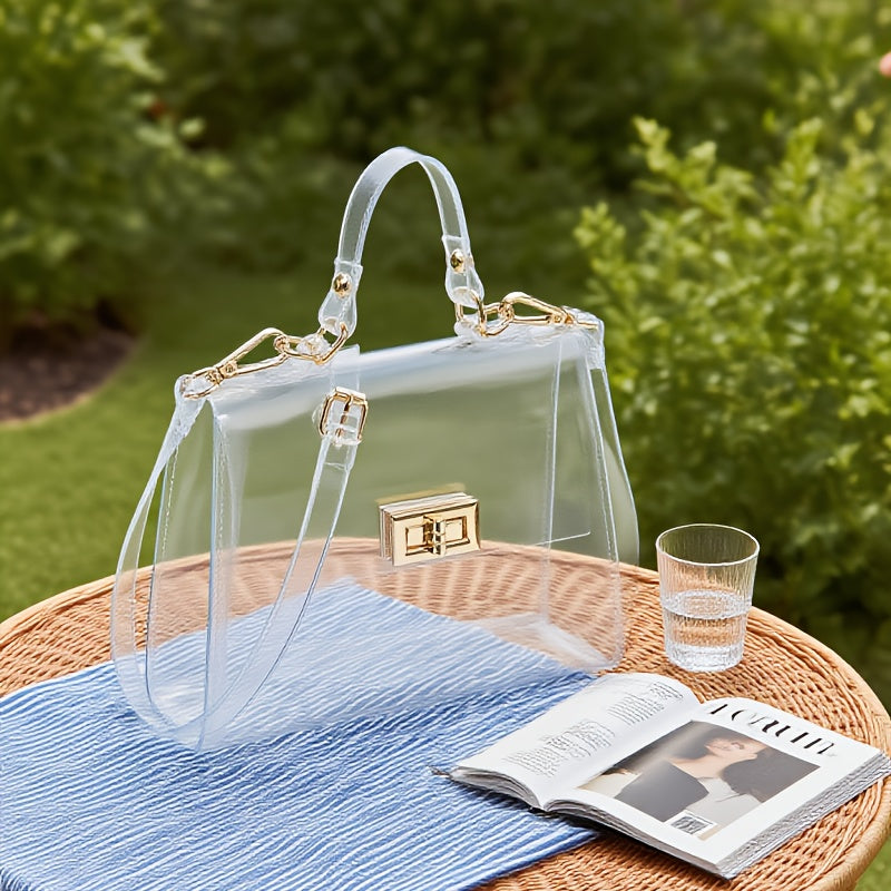 PVC See Through Stadium Wallet For Women Shoulder Bag