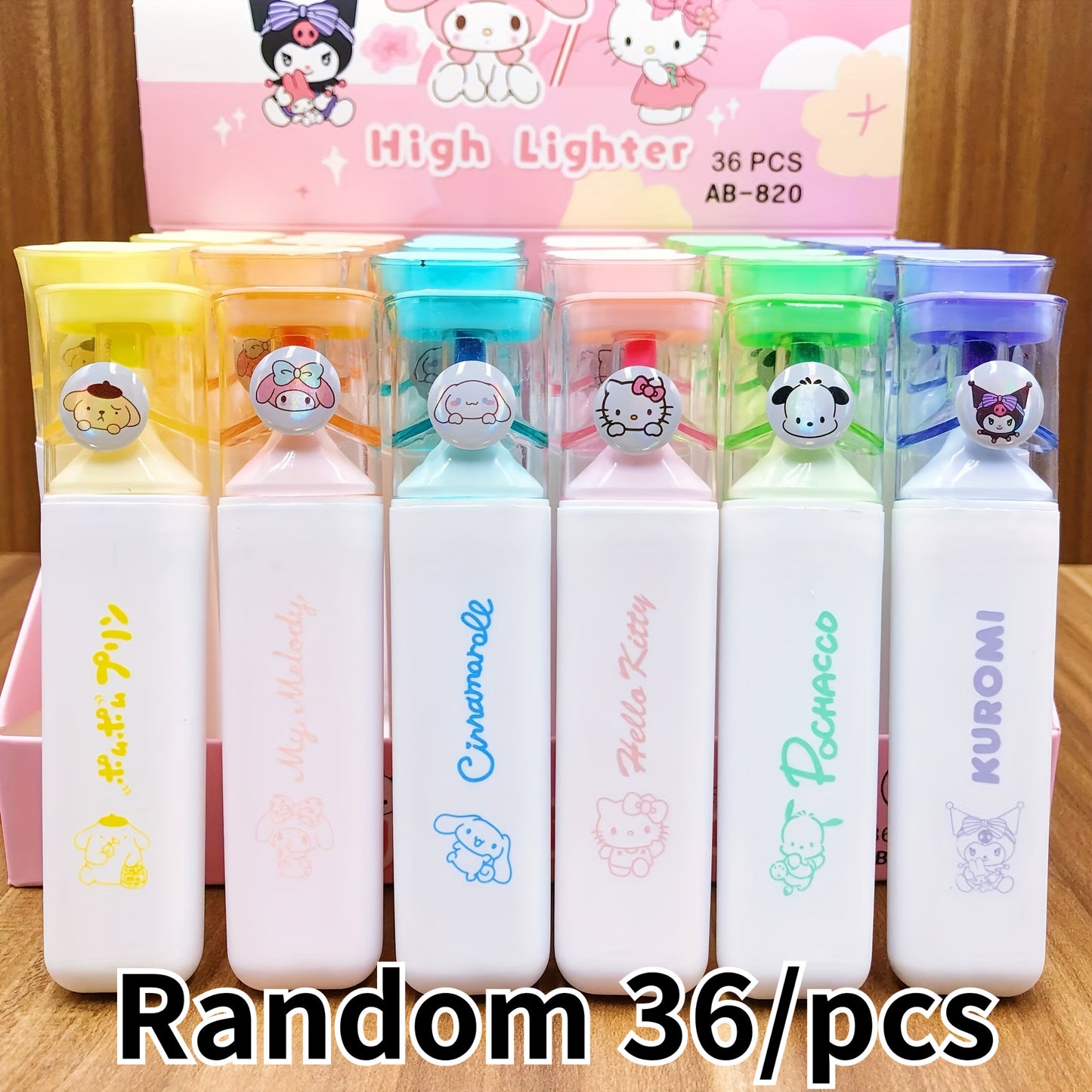 36pcs & My Melody Cute Highlighters & Marker Pens - Adorable Anime Themed Highlighters Suitable for Student Prizes, Gifts, Supplies, Collectible Merchandise ( Fans & My Melody Lovers)