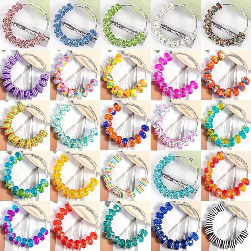 200 Large Hole Melange Beads For Jewelry Making Kit With Lampshade Beads And Spacer Beads For Bracelets And Necklaces