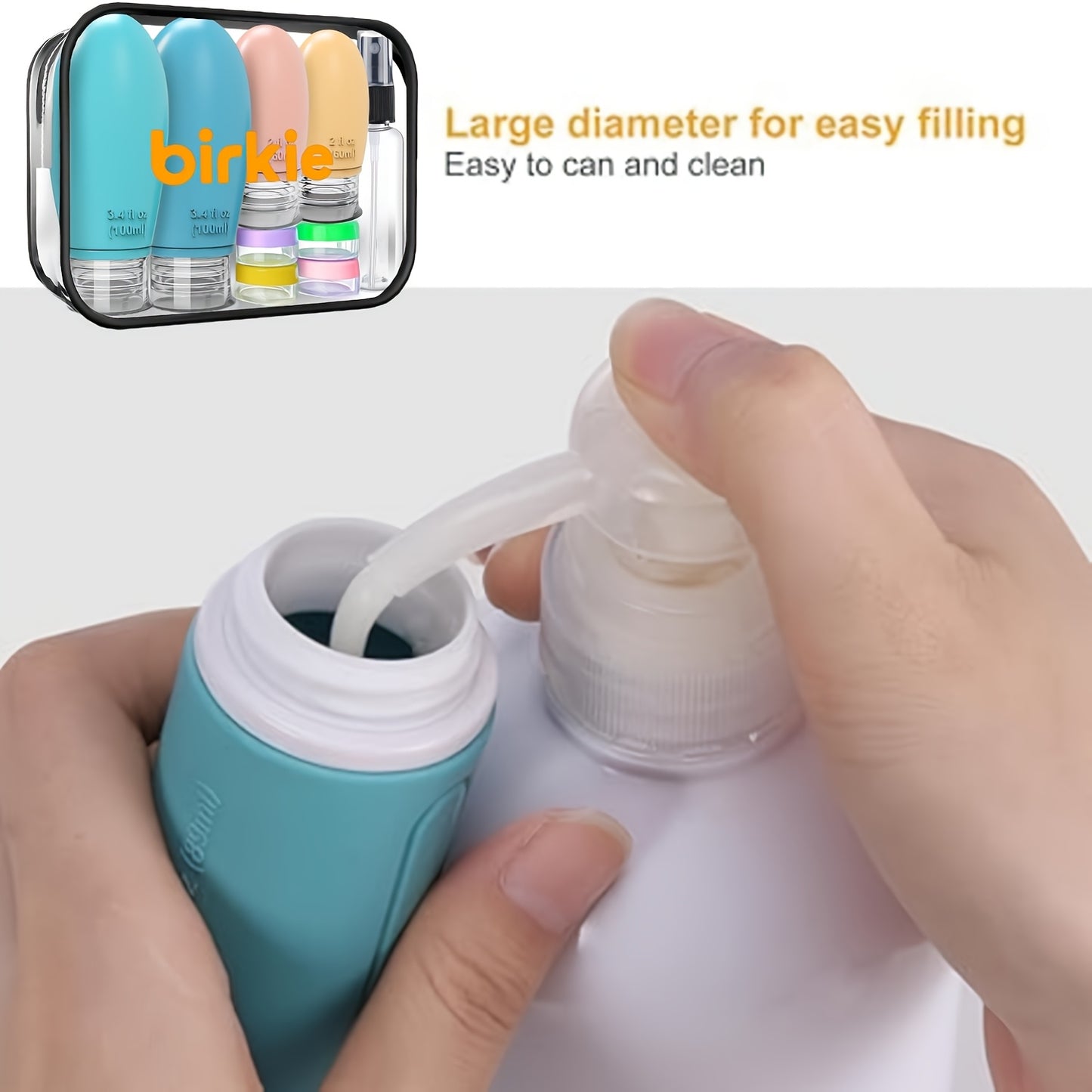 17pcs Travel Bottles Set for Toiletries, Squeezable Silicone Bottles, Travel Essentials for Shampoo Conditioner Lotion Face Cream, Toiletries Container for Shampoo Toner Cosmetic Containers, Can Be Used to Hold Skin Care Prod