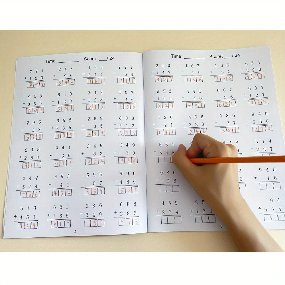 Addition And Subtraction Workbook For Kids 0 1000 Color Coded Exercises Primary School Math Homeschool English