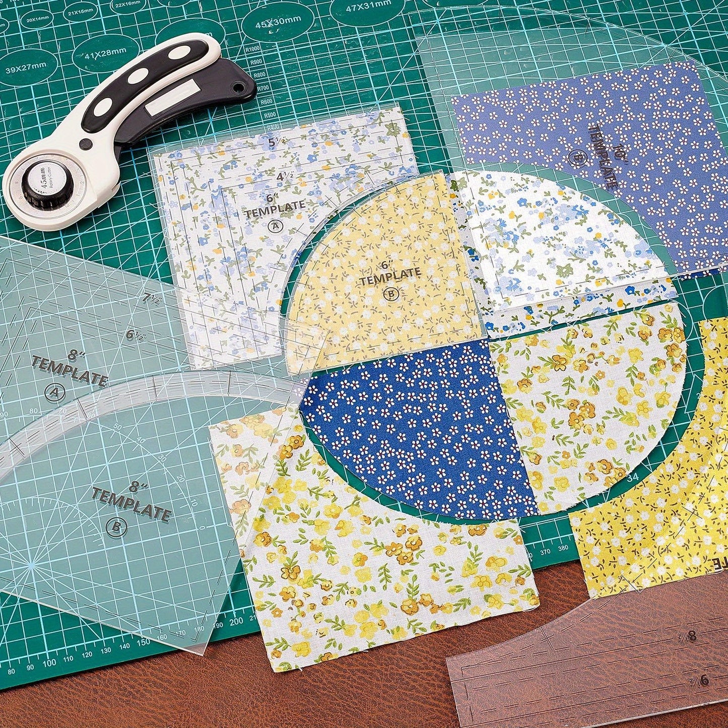 DREYOO Three Large Quilting Rulers And Templates For Patterns