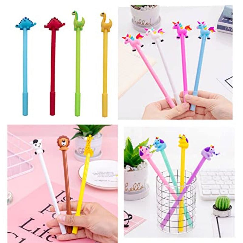 YYaaloa 70pcs Cute Novelty Gel Ink Pens Cartoon Animal 0. 5mm Black Ink Pens Bulk for Office School Supplies Christmas Party Gifts, Party Favors, Writing Essentials, Playful Design, Fun Stationery, Smooth Writing, Durable Ink