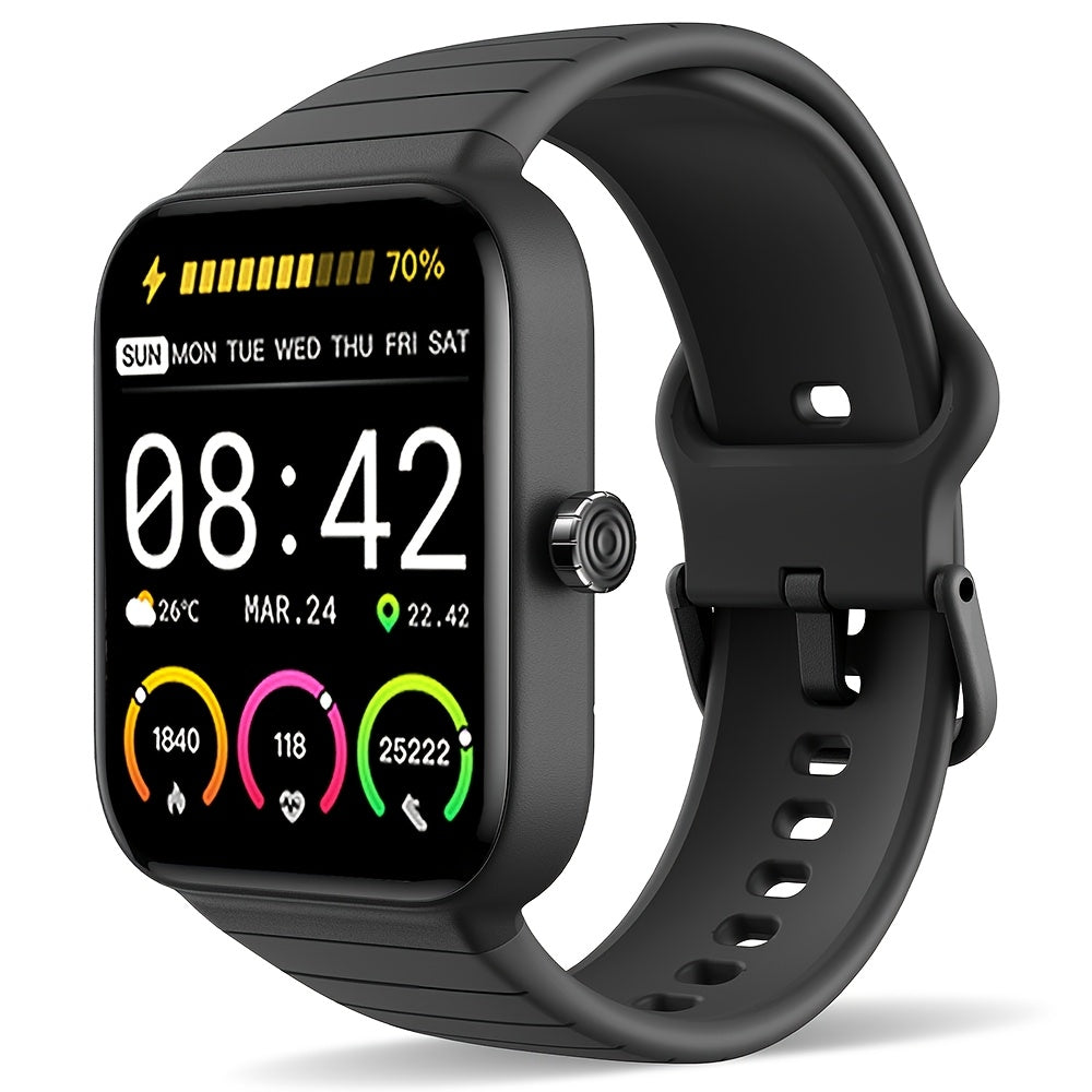 FUVEHA Smartwatch Gift for Men And Women, 1.8" HD Full Touch Screen, Make & Receive Calls, Message Notifications, 100+ Sports Modes, Lightweight & Breathable.Built-in Alexa, Compatible with Android And for iPhone.Perfect Gift