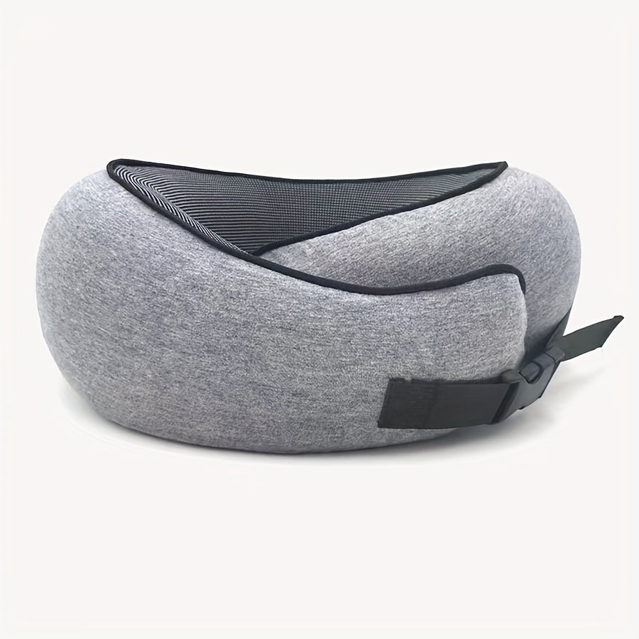 Ergonomic Travel Pillow With Cervical Support Height Adjustable Breathable Durable Polyester Pillowcase Carrying Case