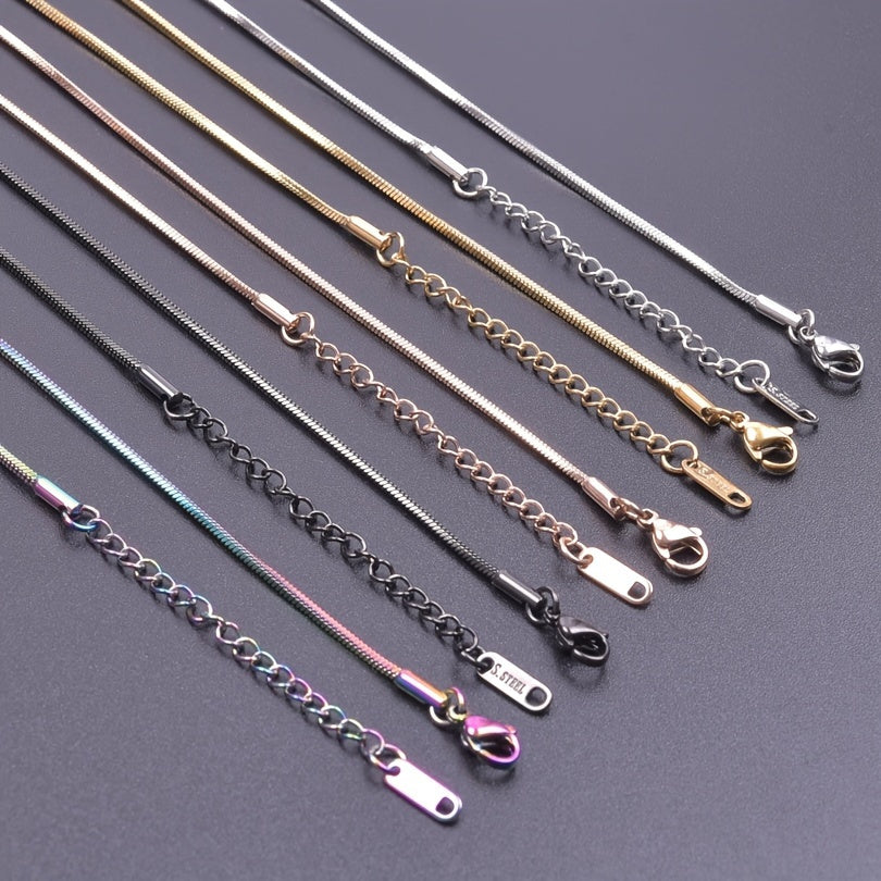 Boho Chic 11 Pcs 18 Inch Stainless Steel Snake Chain Necklaces With Lobster Clasp FadeResistant DIY Jewelry Making Women
