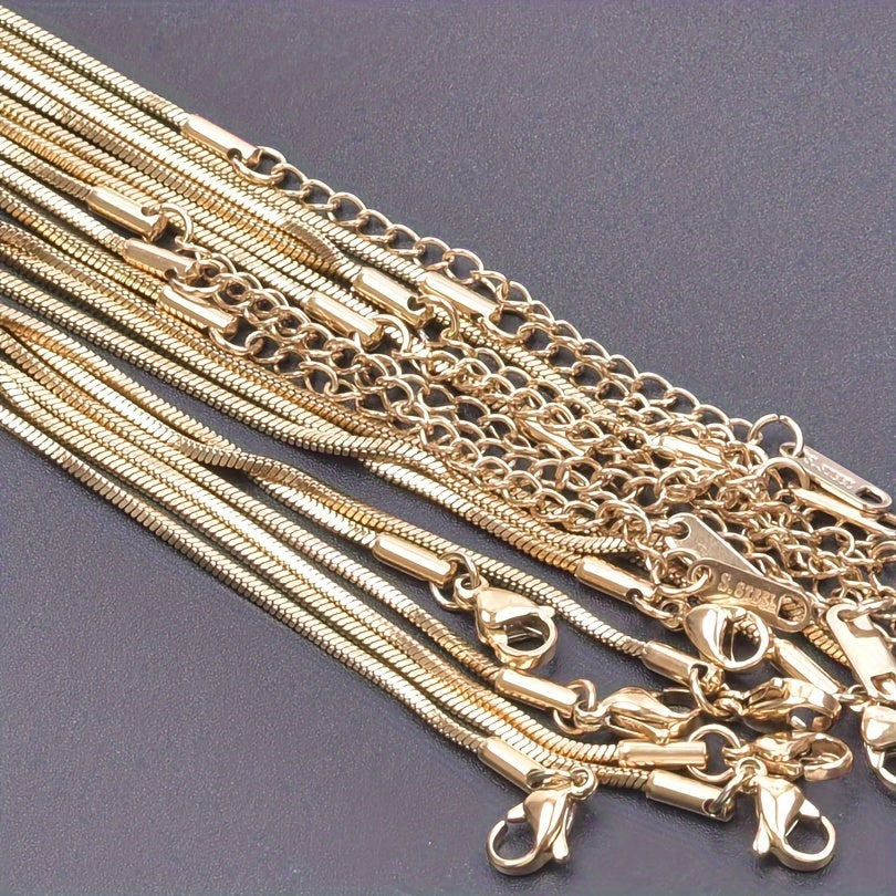 Boho Chic 11 Pcs 18 Inch Stainless Steel Snake Chain Necklaces With Lobster Clasp FadeResistant DIY Jewelry Making Women