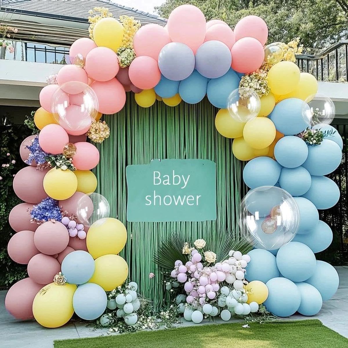 Pastel Pink Balloons Double Stuffed Pink Balloons Different Sizes Clear Bobo Balloon Garland Arch Kit 18/12/5 Inch for Birthday Shower Wedding Gender Reveal Party Decorations, Birthday Balloons Decoration Set, Balloon Garland