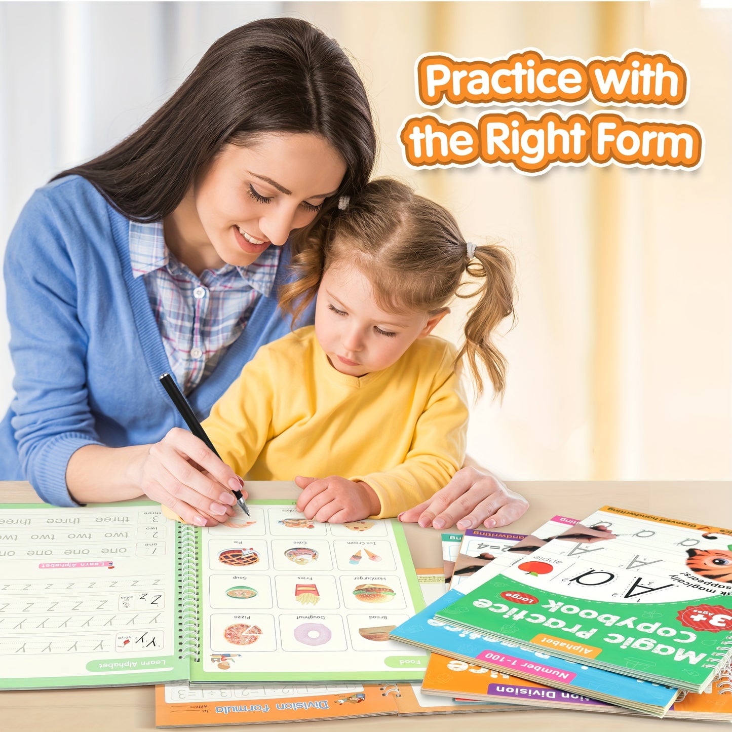 Upgraded 3D Groove Handwriting Practice Book For Kids