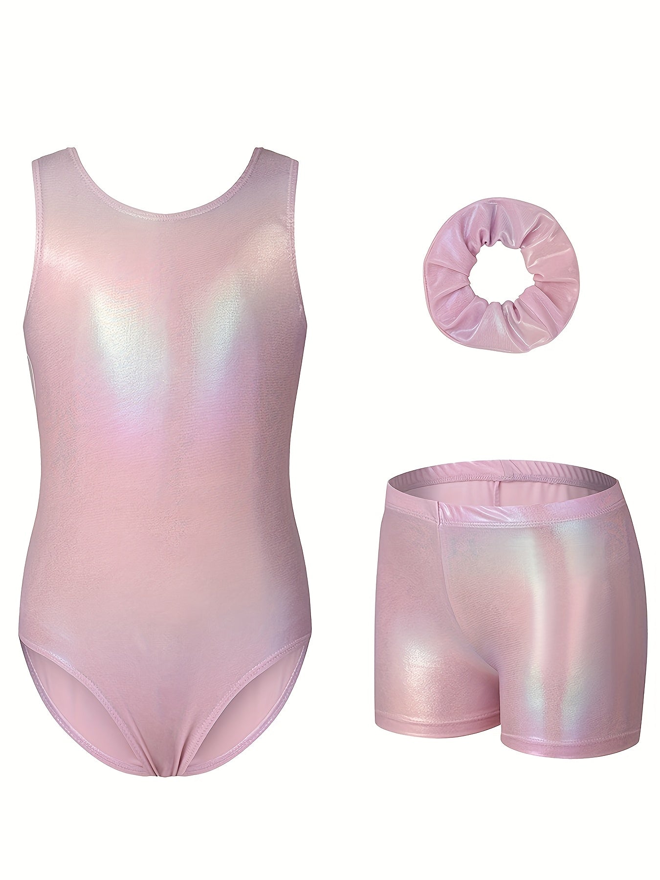 Girls Gymnastics Bodysuit Set With Shorts And Headwear Outdoor