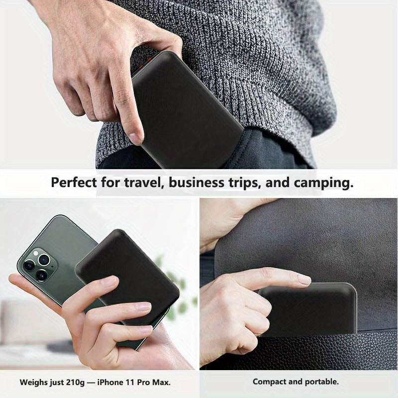 The 10000mAh Portable Power Bank Is Ultra-lightweight, Small And Has A Large Capacity. It Is Suitable for Electric Vests And Air-conditioned Suits. It Can Charge A Mobile Phone with 2.1A Fast Charging And Has 2 USB Ports for