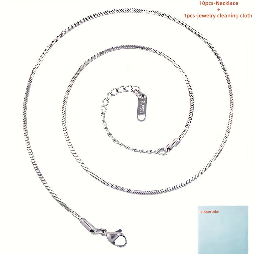 Boho Chic 11 Pcs 18 Inch Stainless Steel Snake Chain Necklaces With Lobster Clasp FadeResistant DIY Jewelry Making Women