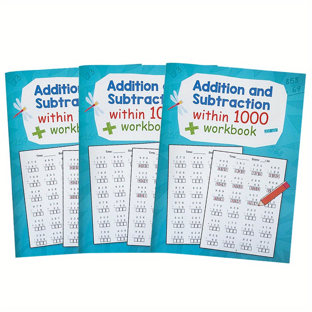 Addition And Subtraction Workbook For Kids 0 1000 Color Coded Exercises Primary School Math Homeschool English