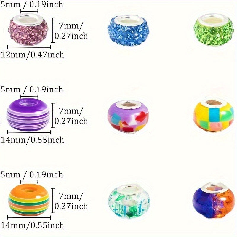 200 Large Hole Melange Beads For Jewelry Making Kit With Lampshade Beads And Spacer Beads For Bracelets And Necklaces