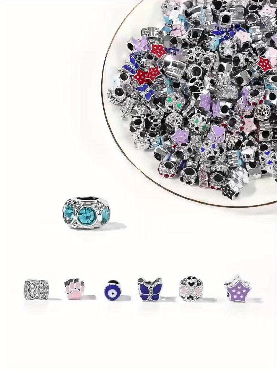 115 198 Pcs Beads Dripping Water Metal Large Hole DIY Jewelry Materials for Womens Handicrafts Bracelets and Necklaces