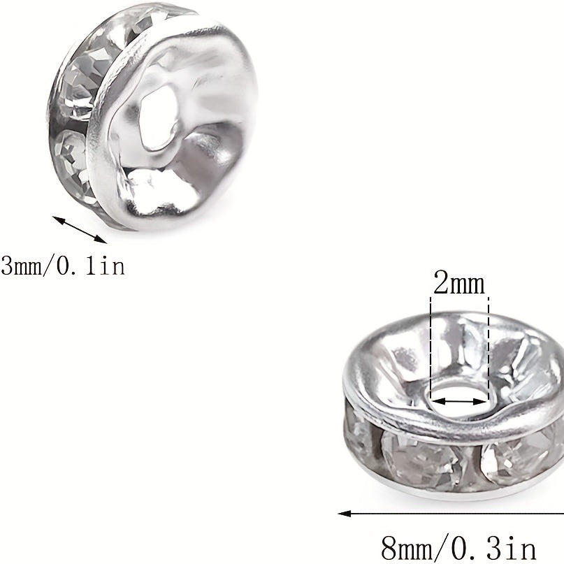 1080pcs Crystal and Rhinestone Spacer Beads for DIY Jewelry Making