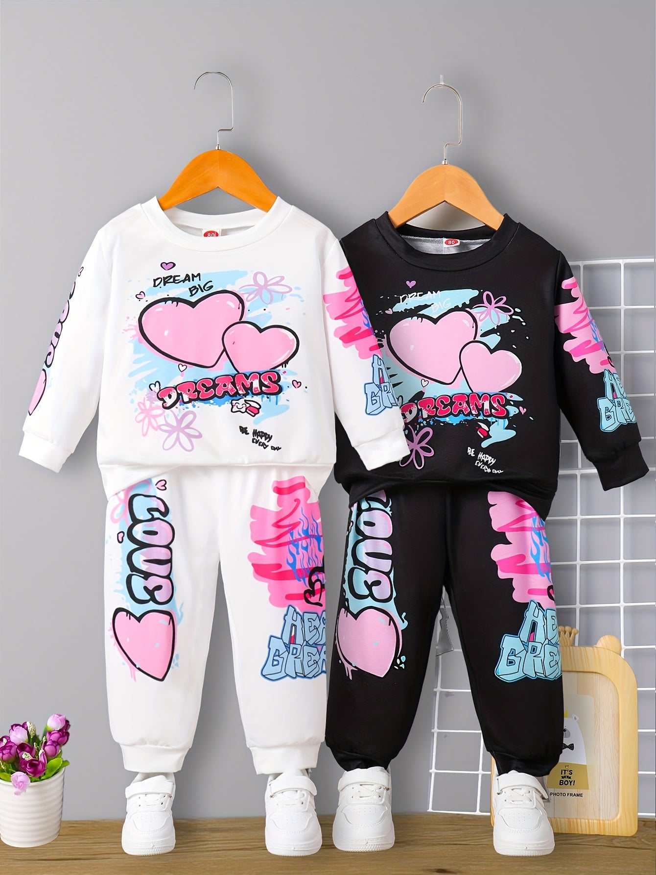 Baby Girl Outfit Set 4pcs Newborn Pants Set Suitable for 0-4 Years Old, Perfect for Outdoor