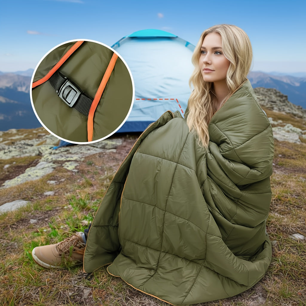 Outdoor Camping Puffy Blanket Foldable, Lightweight And Warm | Suitable For Outdoor, Car, Sofa, Travel, Stadium, Festival, Beach, Hammock | Camping Gear And Equipment, Car Accessories, Camping Must Haves Blankets, Local Wareh