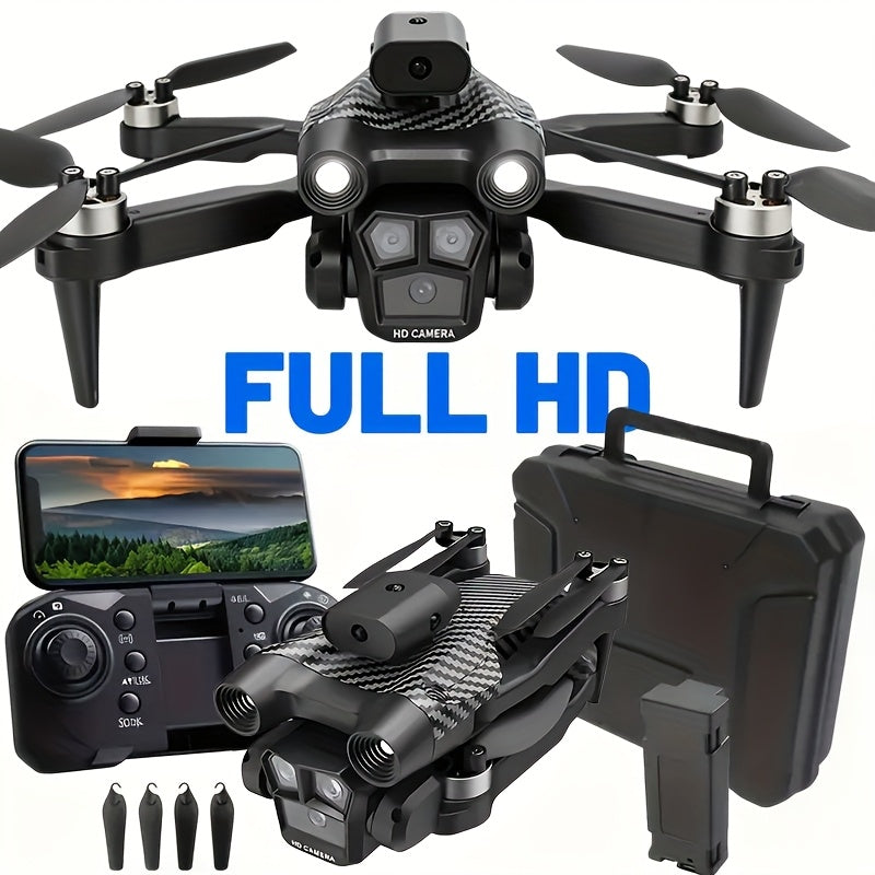 Three-camera Drone, Foldable Remote-controlled Drone, Remote-controlled Toy, Easy to Operate, Suitable for Beginners, Gift for Men, Indoor and Outdoor Drone for Christmas And Halloween, Drone with Screen Remote Control, Indoo