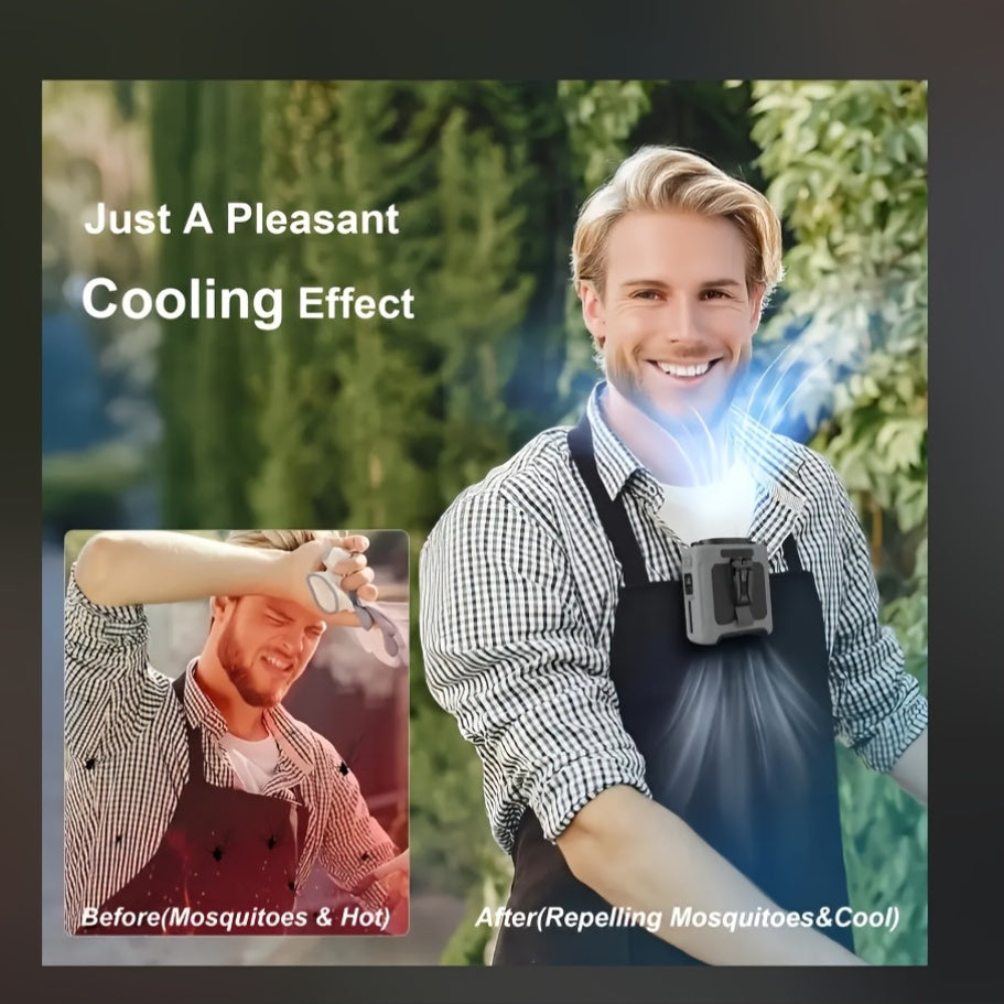 Multifunctional Waist Hanging Gadget With LED Light USB Charging Built In Cooling Fan For Outdoor Trips And Climbing