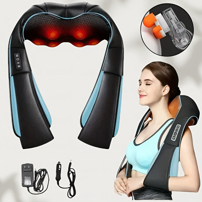 Neck Massager And Shoulder Massager with Heating Function, Deep Kneading Massage Pillow, Suitable for Full-body Muscle Massage, Can Be Used At Home, In The Office, Or In The Car, The Perfect Gift for Mom And Dad, Valentine's