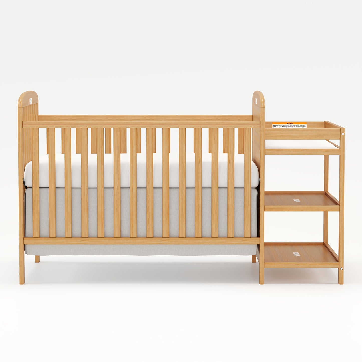 Goldzone 3-in-1 Convertible Baby Crib with Storage and Changing Table