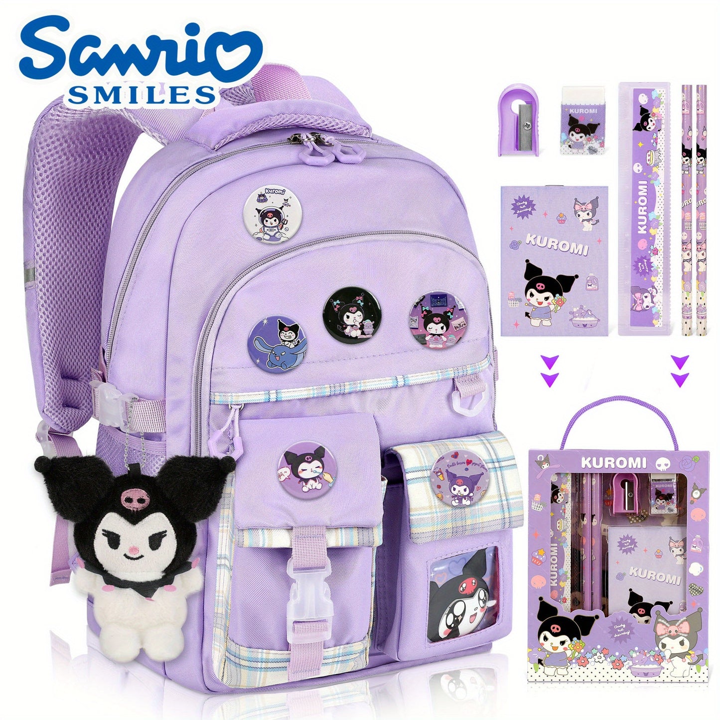 Sanrio Cartoon Shoulder Bag Lightweight Travel Backpack For Students