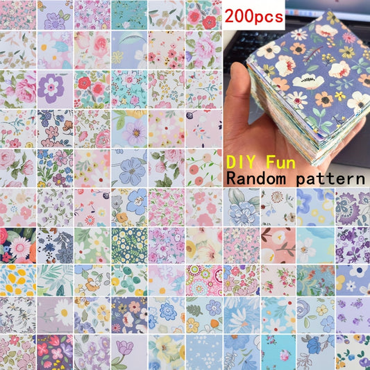 Pre-Cut Floral Cotton Fabric Squares 200pcs For Sewing