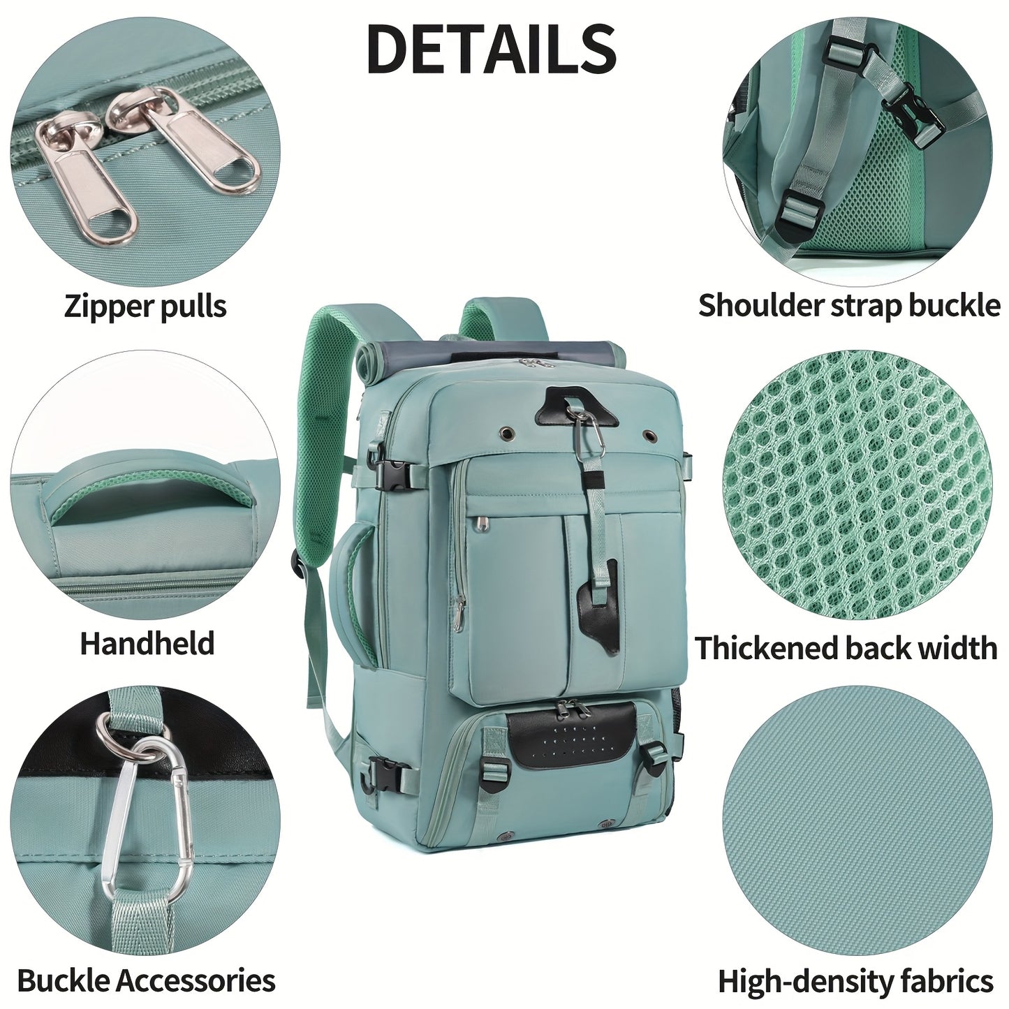 Men's & Women's Large Capacity 17.3" Laptop Backpack - Heavy-Duty Travel Duffel Bag with Shoe Compartment, Convertible Carry-On, Unisex Laptop Suitcase Replacement, Machine Washable (Black) for Business,, Airplane Use - Multi