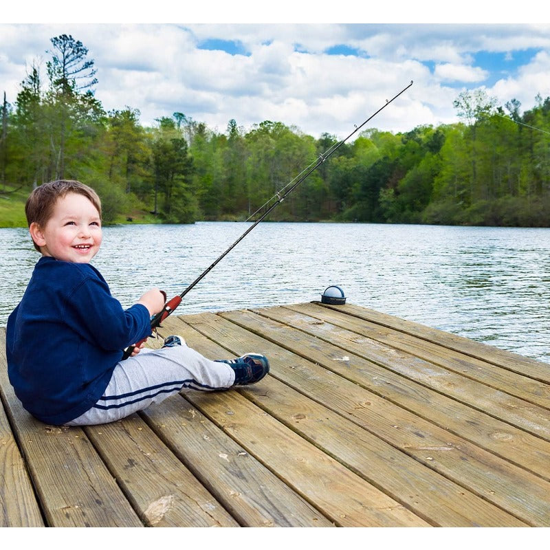 Youth Beginner Fishing Rod And Reel Combo Kit With Telescopic Portable Pole Pre Spooled Line And Tackle Box